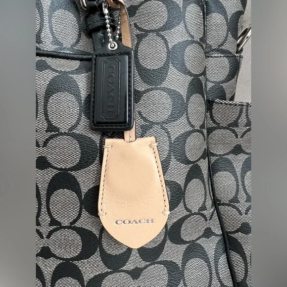 PRE-OWNED Coach Diaper Bag Tote Grey/Black Large - Picture 5 of 13